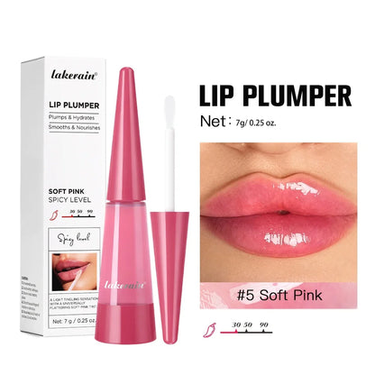 Lakerain Instant Lip Plumper Gloss Oil Lip Long-Lasting Moisturizer Volume Boosting Lip Oil Volumizing & Hydrating Non-Dry Plump