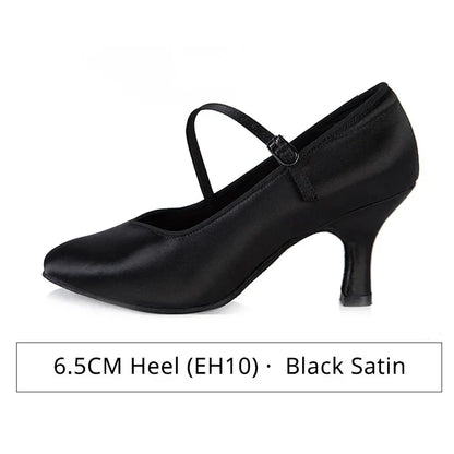 BD Dance Women Standard Shoes 138 ClASSIC Fresh Tan Satin High Heel Ladies Ballroom Dance Shoes Soft Outsole Modern Dance