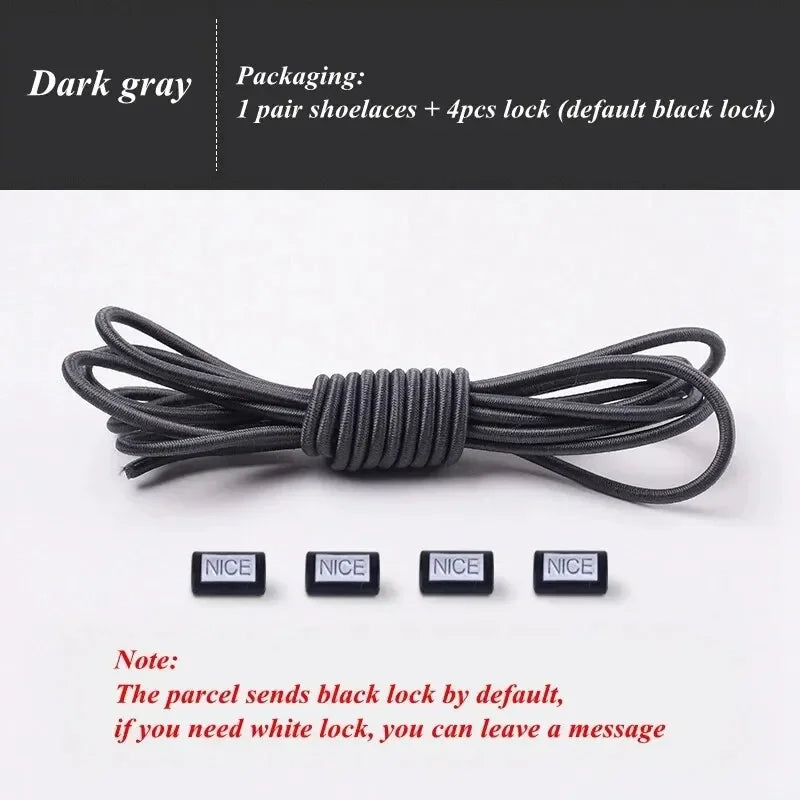 Fashion No Tie Shoelaces Elastic Laces Sneakers Flat Shoe Laces Without Ties Kids Adult Quick Shoelace One Size Fits All Shoes