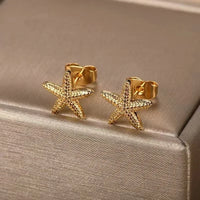 Vintage Star Shaped Earrings, Simple Star Shell Earrings, Ocean Party Jewelry Gift, New 2024 Collection