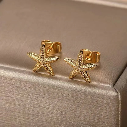 Vintage Star Shaped Earrings, Simple Star Shell Earrings, Ocean Party Jewelry Gift, New 2024 Collection