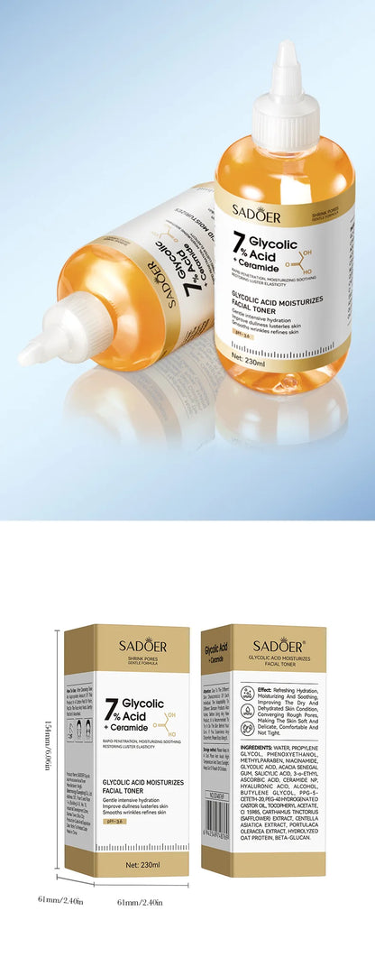 Toner SADOER Glycolic Acid Soothing Moisturizing Serum Improves Dirty and Dry Skin Fine Lines