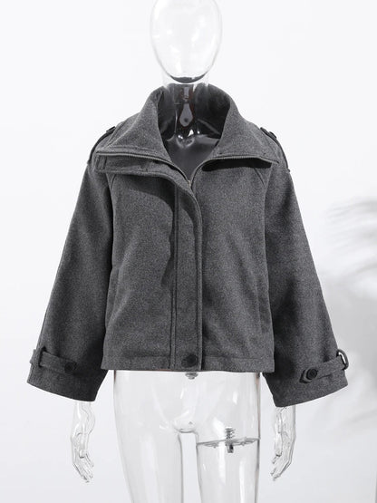 Fashion Oversize Lapel Suit Jacket Women Casual Single Button Pockets Female Coat 2025 Summer New Half Sleeve Jackets Streetwear
