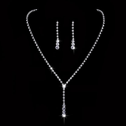 Women's Necklace Earrings Set Zircon Dangle Earrings Set Exquisite Wedding Party Jewelry Set for Anniversary Mother's Day Gift