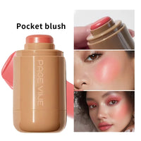 New Blush Stick 3-in-1 Cheek Lip Tinted Moistured Blush Stick Silky Brighten Blush Cream Blusher Cosmetics Tubes Matte Contour