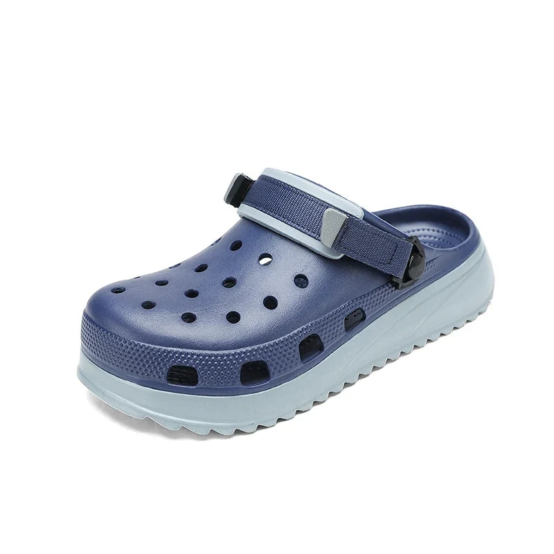 Casual Clogs Men 2026 New Trendy Summer Beach Sandals for Men Thick-bottom EVA Garden Shoes Closed-toe Fashion Slippers for Men