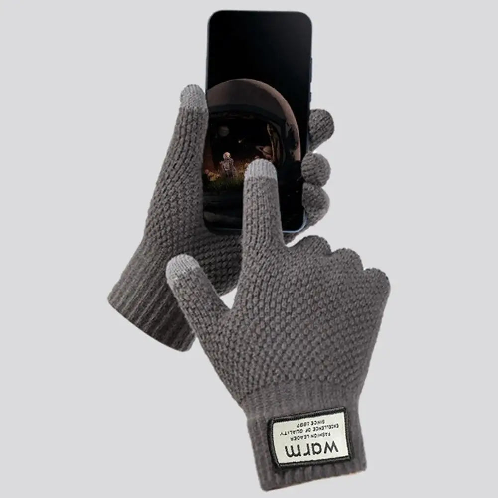 Thermal Winter Gloves For Men Thickened Warm Fleece Lined Anti-Slip Touch Screen Thermal Windproof Cycling Gloves
