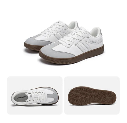 HOBIBEAR Unisex Wide Toe Shoes Artificial Leather Sneakers Casual Lace Up Retro Fashion Shoes for Women Men