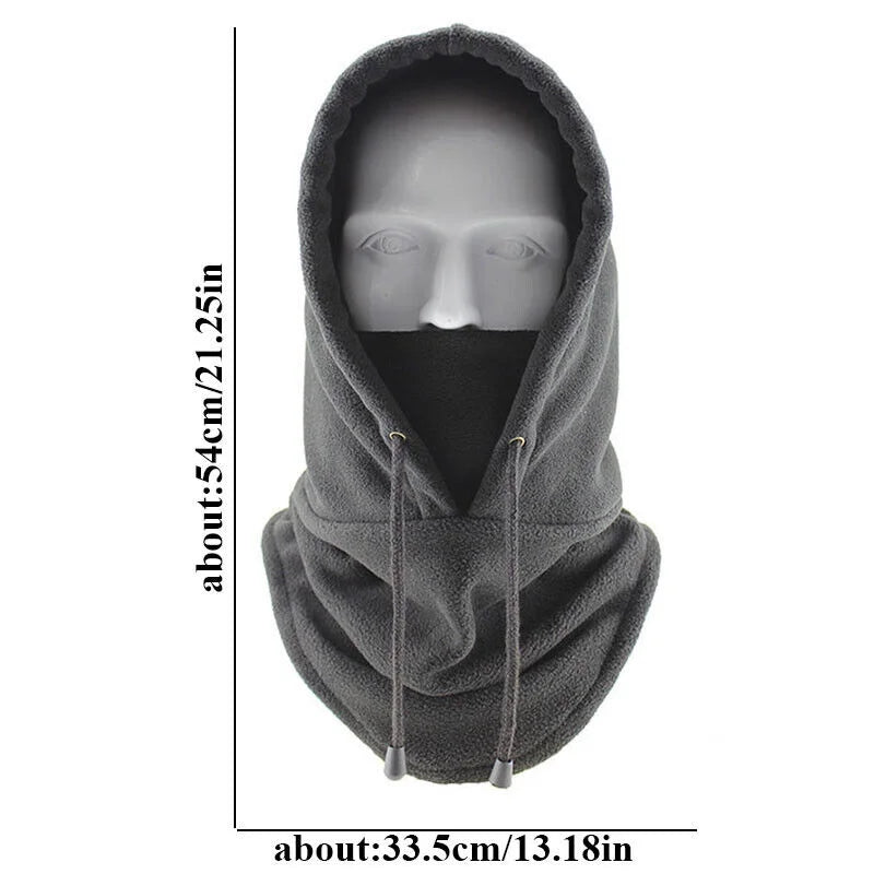 Thermal Fleece Balaclava Hat Hooded Neck Warmer Cycling Face Mask Outdoor Winter Skiing Sport Face Mask Men Cycling Masked Caps