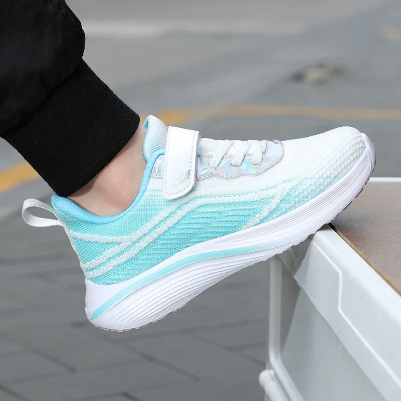 Knit Girls Tenis Sneaker Children Shoes 4-12 Years Lightweight Soft Platform Kids Casual Shoes Sports Sneaker for Girls