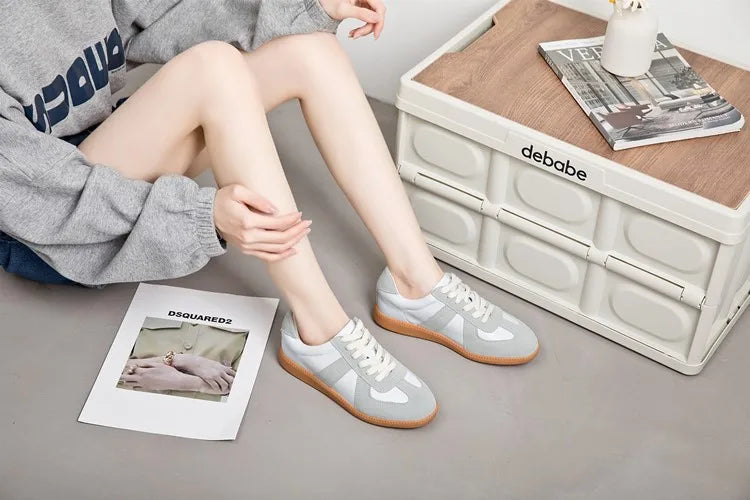 AIYUQI Women's Sneakers 2026 New Genuine Leather Ladies Moral Training Shoes Casual Spring Flat Shoes Women