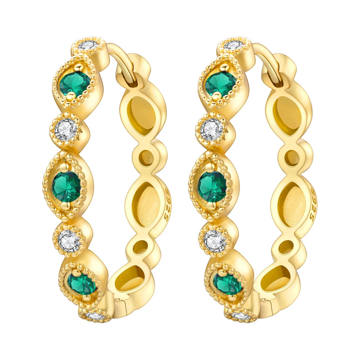 PANPOKI S925 Sterling Silver Purple Zircon Series Earrings Hoop Earrings For Women Jewelry Original Party Trendy Gifts