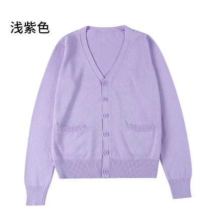 New Sweater Solid Candy Women Knit Top Fashion Female Cardigan Thin Spring Autumn Long Sleeve Adult Jacket Clothes Slim XS-2XL