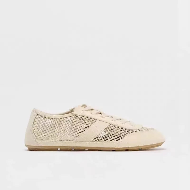 AIYUQI 2026 Women's Flat Sneakers Anti-slip Lace-up Breathable Women Sandals Plus Size Mesh Fabric German Training Shoes Female