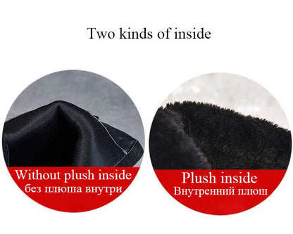 DRKANOL Fashion Women Thick Heel Ankle Boots Autumn Winter Warm Shoes Round Toe Real Cowhide British Style Slip On Chimney Boots