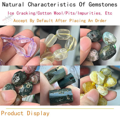 Natural Crystal Garnet Conformal Stone Irregular Faceted Loose For Jewelry Making DIY Necklace Bracelet 15''6-8mm 8-10mm
