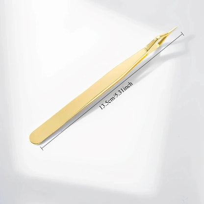 New Lash Extension Tweezers Anti slip Stainless Steel Curved Tip Straight Tweezers High Precision Nail Art Makeup Beauty  Tools