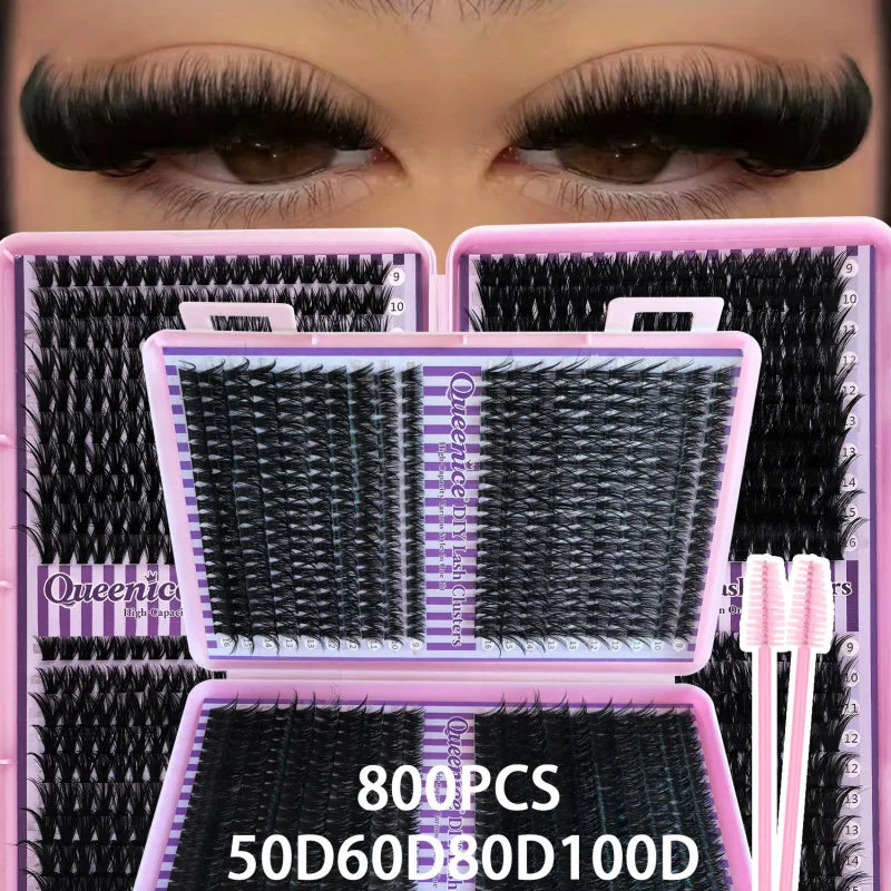 800pcs Cluster False Eyelash, Soft and Durable Design, Suitable for Daily Use, Natural, Everyday, and Voluminous Makeup Effect