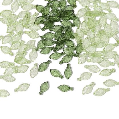 100pcs Acrylic Mini Small Tree Leaf Hand Beaded DIY Handmade Necklace Earrings Loose Bead Separated Bead Jewelry Accessory Mater