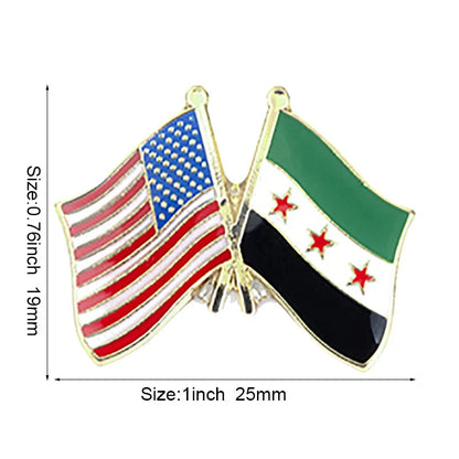 Syria Flag Badge Brooch Natinal Lapel Pins Flag Lapel Pins Country Flag Badge