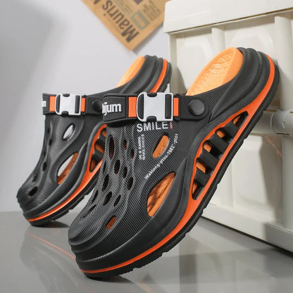 2026 New Men's Holes oes Summer Thi Bot Anti-Slip Driving Beach Slippers Spor Casual EVA Injection Moulding Footwear