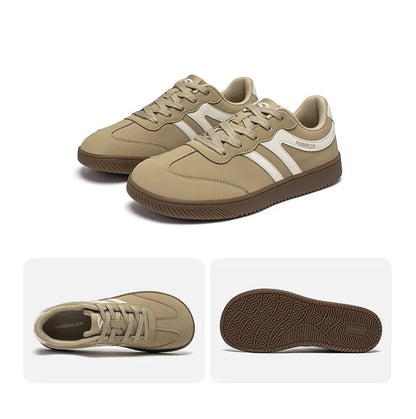 HOBIBEAR Unisex Wide Toe Shoes Artificial Leather Sneakers Casual Lace Up Retro Fashion Shoes for Women Men