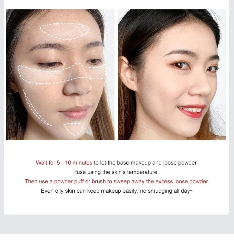 Oil Control Loose Powder Can Reduce Pores and Fine Lines, With a Long-lasting Matte Effect and Natural Facial Makeup Powder