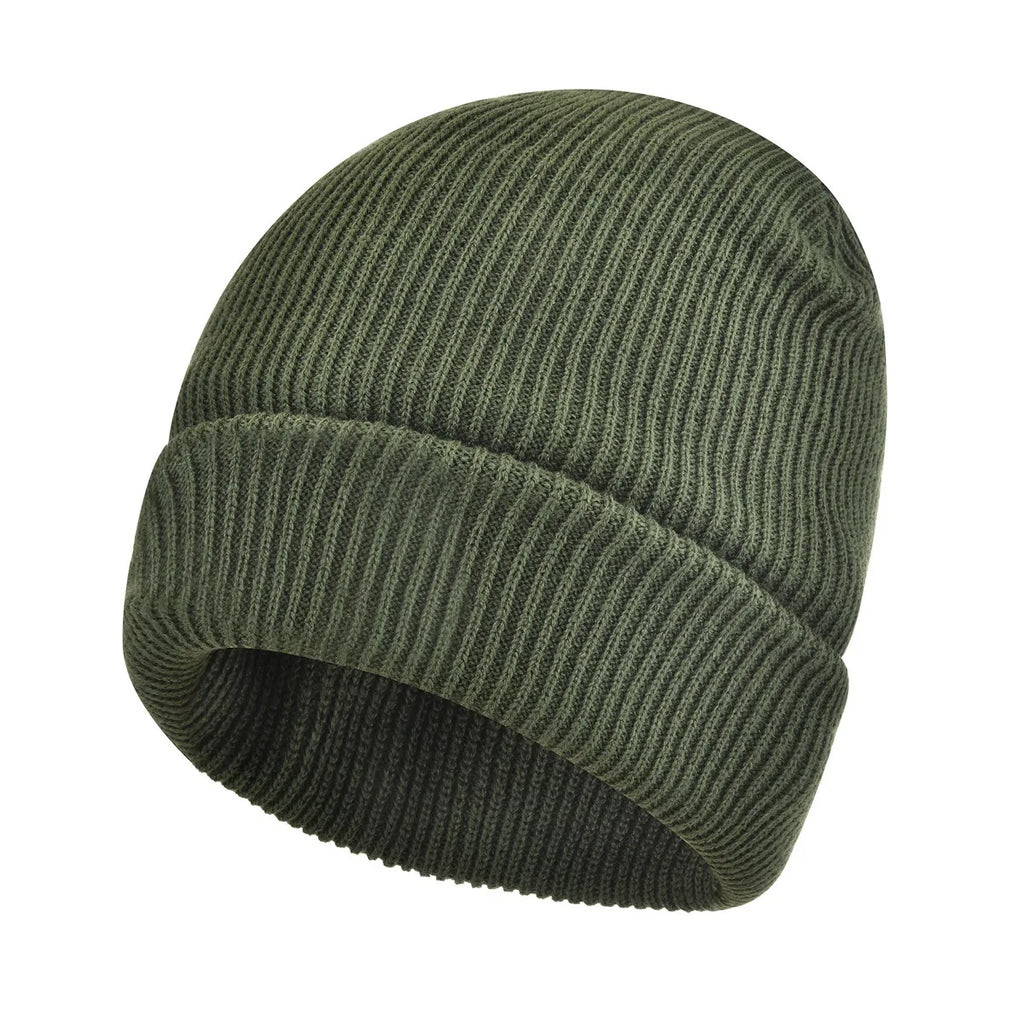 Waterproof Windproof Winter Warm Knit Beanie Fishing Hat Cap, Slouchy Soft Black Headwear Great for Winter Ski Walking Running