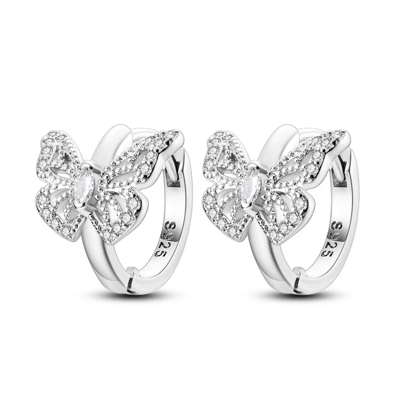925 Sterling Silver Cute Lazy Cat Animal Pet Earrings Jewelry Hoop Earrings For Women Jewelry Birthday Party Fine Gifts