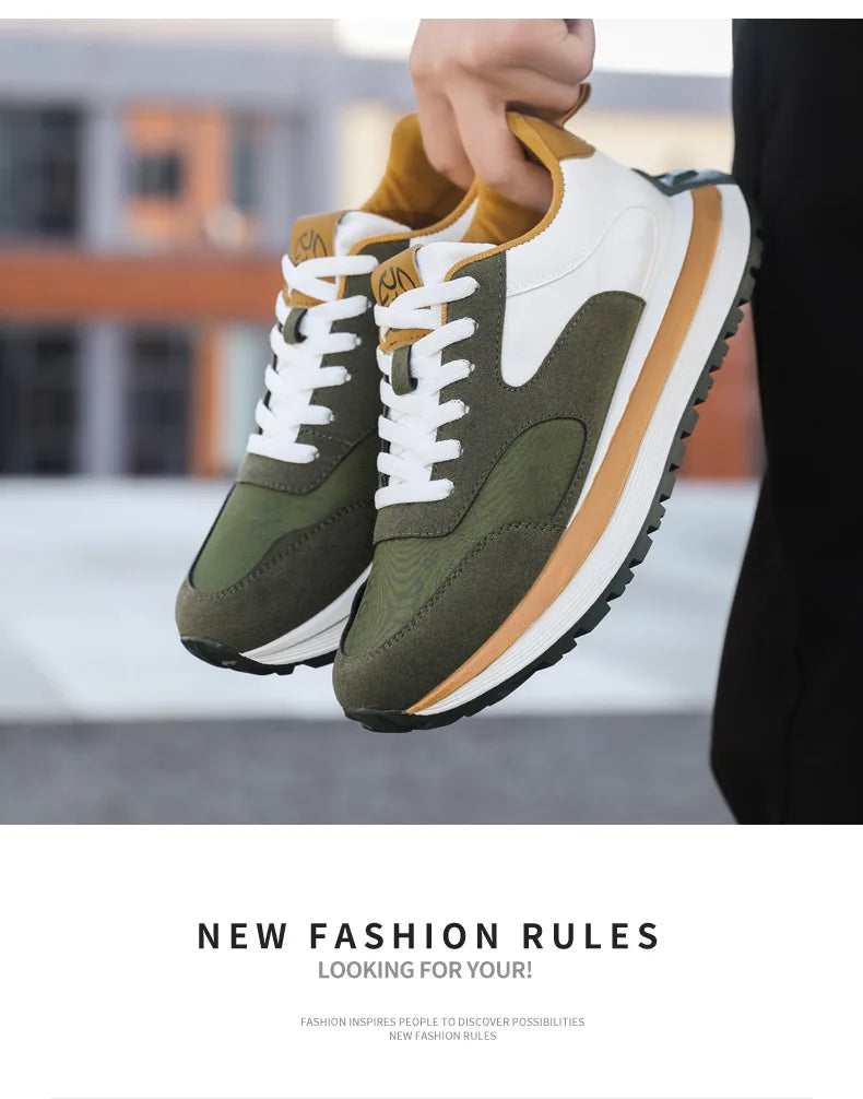 Men Shoes 2025 Spring Autumn New Fashion Comfortable Height Increase Casual Running Shoes Breathable Non Slip Platform Sneakers