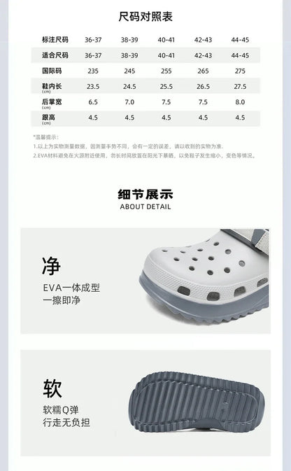 Casual Clogs Men 2026 New Trendy Summer Beach Sandals for Men Thick-bottom EVA Garden Shoes Closed-toe Fashion Slippers for Men