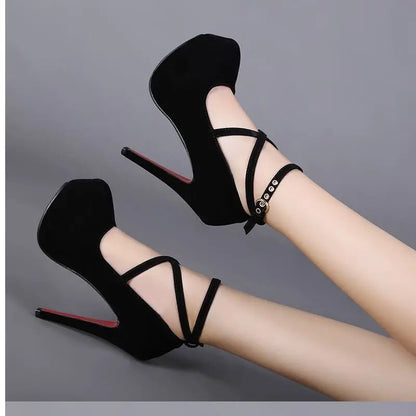 Sexy High Heels Ladies Stilettos Strappy Pumps Women's Sandals Summer Shoes Platform Heels Woman Ankle Strap Shoes