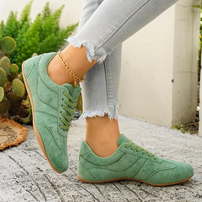 Women's Casual Flat-soled Non-slip Wear-resistant Sport Shoes Spring Autumn Round-toe Soft and Comfortable Women Single Shoes