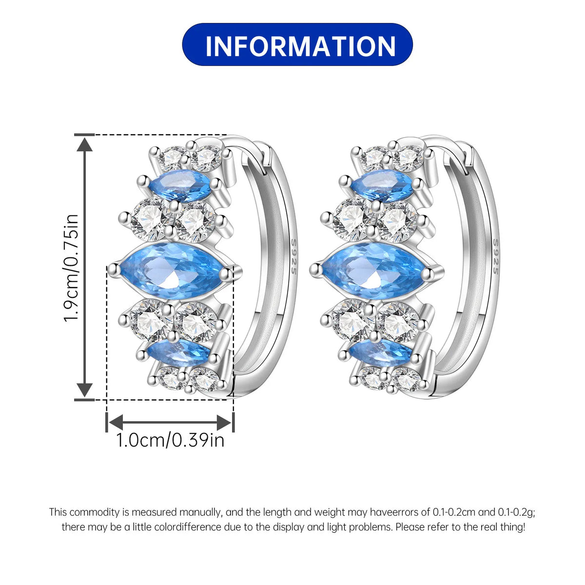 PANPOKI S925 Sterling Silver Purple Zircon Series Earrings Hoop Earrings For Women Jewelry Original Party Trendy Gifts