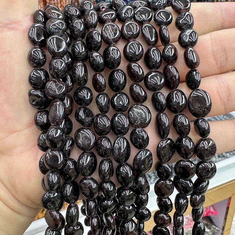 Natural Crystal Garnet Conformal Stone Irregular Faceted Loose For Jewelry Making DIY Necklace Bracelet 15''6-8mm 8-10mm