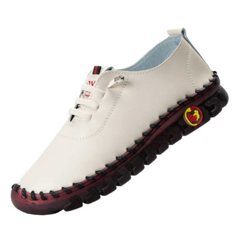 Sneakers Women's Shoes Loafers Lace Up Leather Flat New Spring Casual comfortable Mom Shoe Mujer Zapatos Chaussure Femme
