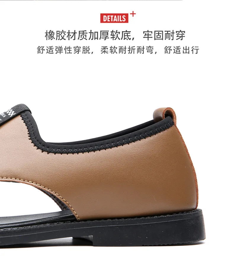 Brand Man Sandals Designer Fashion Leather Casual for Men Summer Comfortable Beach Slippers Outdoor Non-slip Men Sandalias 2026