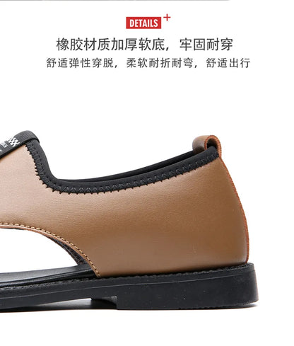 Brand Man Sandals Designer Fashion Leather Casual for Men Summer Comfortable Beach Slippers Outdoor Non-slip Men Sandalias 2026