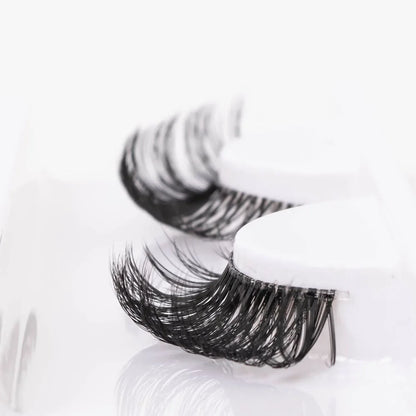 Yiernuo 1/5 Pairs Long Transparent Band Vegan Eyelash D Curl Russian Eyelashes Clear Band Lashes Invisible Band Lashes