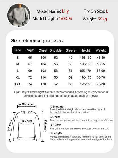 Yes I'm Cold Letter Printed Sweatshirts For Womens Long Sleeves Crewneck Warm Hoodies Trend Simple Pullovers Female Clothing