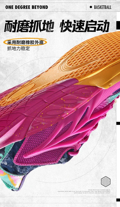 Men's Basketball Shoes Breathable Cushioning Non-Slip Wearable Runing Shoes Gym Training Athletic Basketball Sneakers for Men