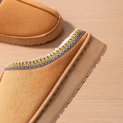 Women's Plush Slippers Winter Warm House Shoes Fashion Thick EVA Sole for Indoor Outdoor Use Cozy Non-Slip Couple Home Footwear