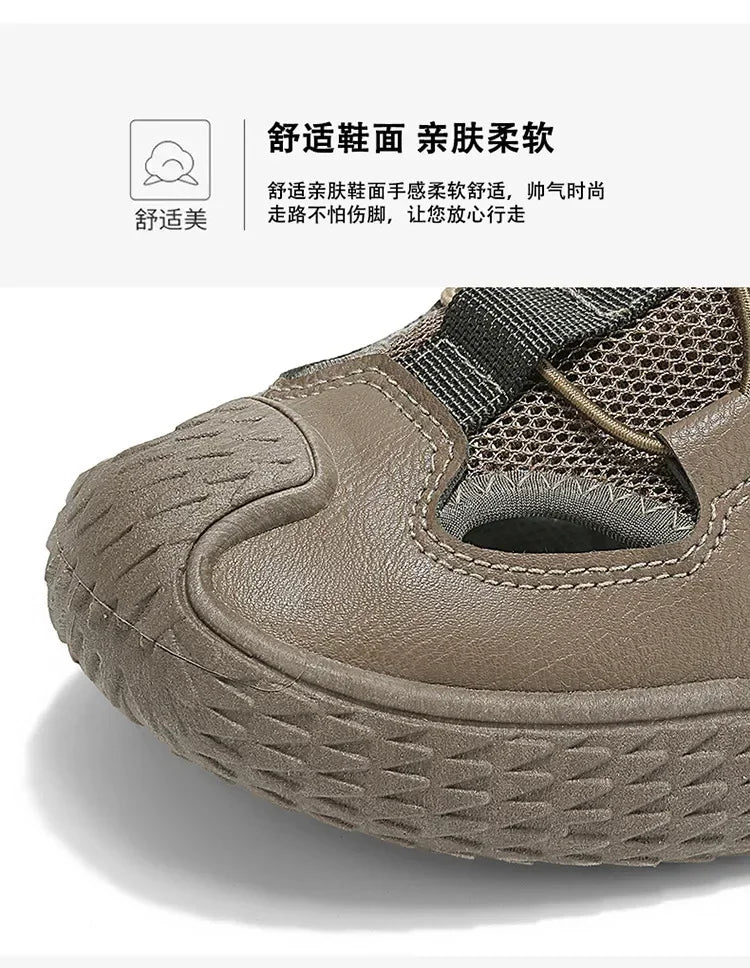 Large Size Sandals for Men, 2026 New Style, Trendy, Versatile, Casual Sports Sandals, Soft-Soled Hollow Beach Shoes for Men