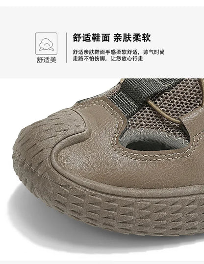 Large Size Sandals for Men, 2026 New Style, Trendy, Versatile, Casual Sports Sandals, Soft-Soled Hollow Beach Shoes for Men