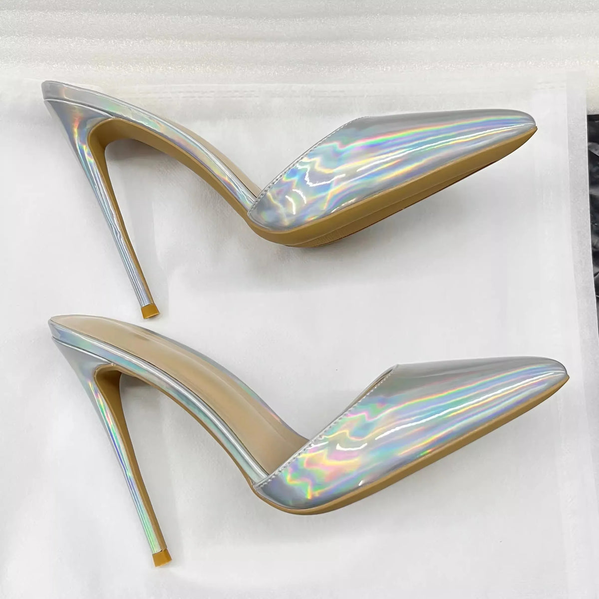Pointed Toe 8/10/12 cm High Heel Mule for Women with a Distinctive Style, Wearing Ultra High Heel Half Slippers Externally