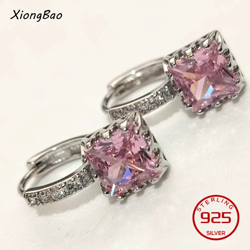 925 Sterling Silver Earrings New Women Elegant Temperament Sterling Anniversary Gift Fashion Jewelry Accessories Geometric Ears