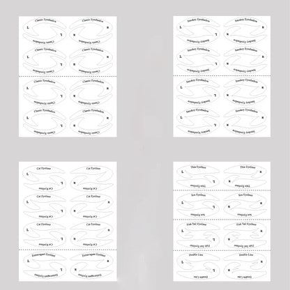 4 Sheets Quick Stencils Eyeliner Eye Makeup Shaping Auxiliary Stickers Eyeshadow Eyebrows Styling Drawing Template Guide Card