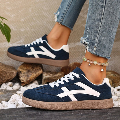 Women Sneakers 2026 Fashion Casual Flats Vulcanize Shoes Round Toe Lace Up Comfortable Flat Shoes for Women Zapatos De Mujer