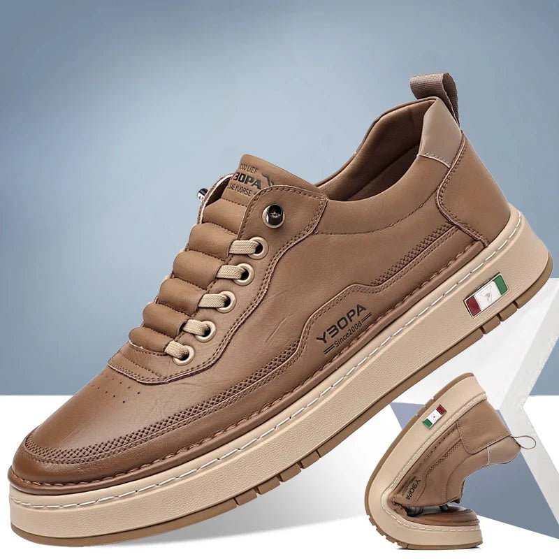 New Large Size 38-48 Leather Men's Sneakers Fashion Casual Men's Platform Sneakers Spring Autumn Designer Board Shoes Man