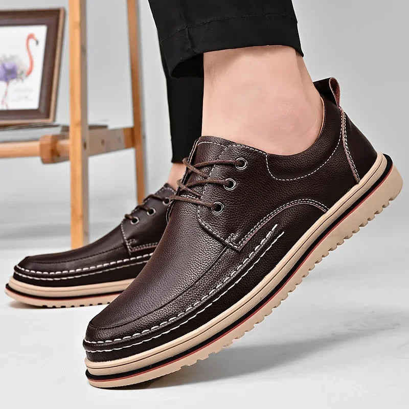 Leather Men Oxfords Shoes Handmade Italian Mens Casual Shoes  Brand Leisure Male Loafers